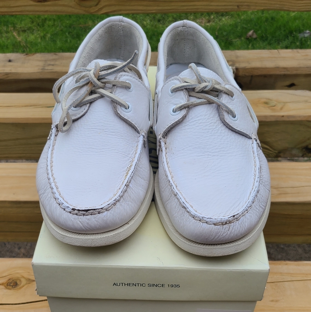 Sperry A/O Eye White Boat Shoes